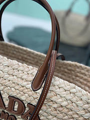 Prada Large Raffia Leather Shopping Bag 56x27x28cm - 6