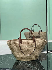 Prada Large Raffia Leather Shopping Bag 56x27x28cm - 4