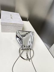 Jimmy Choo Bon Bon Silver Mirror Fabric Mini Bag 14x15x9.5cm - 5