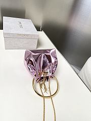 Jimmy Choo Bon Bon Purple Mirror Fabric Mini Bag 14x15x9.5cm - 5