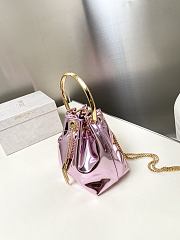 Jimmy Choo Bon Bon Purple Mirror Fabric Mini Bag 14x15x9.5cm - 4