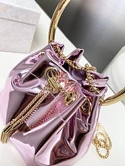 Jimmy Choo Bon Bon Purple Mirror Fabric Mini Bag 14x15x9.5cm - 3
