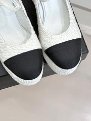 Chanel Mary Jane White Tweed Heel 11cm - 3