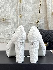 Chanel Mary Jane White Tweed Heel 11cm - 2