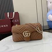 Gucci GG Marmont Shoulder Bag Brown Light Gold 26x15x7cm - 1