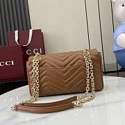 Gucci GG Marmont Shoulder Bag Brown Light Gold 26x15x7cm - 2