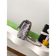 Chanel Flap Bag Satin Sequins Silver Multicolor 25.5cm - 6