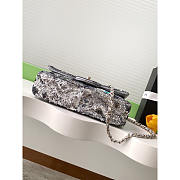 Chanel Flap Bag Satin Sequins Silver Multicolor 25.5cm - 4