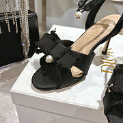 Dior Adiorable Heel Sandal Black Fringed Grosgrain 8cm - 3