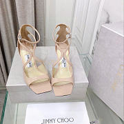 Jimmy Choo Azia 95 Patent Leather Sandals Ballet Pink - 5