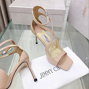 Jimmy Choo Azia 95 Patent Leather Sandals Ballet Pink - 3
