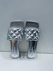 Bottega Veneta Padded Silver Slides - 5