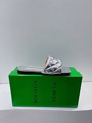Bottega Veneta Padded Silver Slides - 4