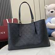 Gucci GG Emblem Medium Black Tote Bag 38x25x15cm - 6