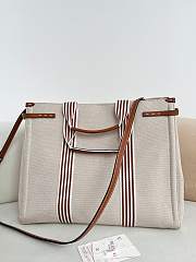 Valentino Garavani Antibes Canvas Bag Brown 41x33x20cm - 4
