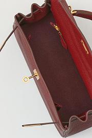 Hermes Kelly 25 Red Wine Togo Gold 25cm - 2
