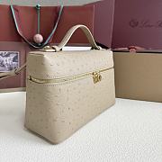 Loro Piana Extra Pocket L27 Bag Beige Ostrich 27x16x10cm - 4