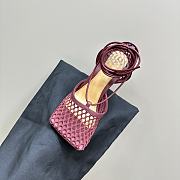 Bottega Veneta Stretch Lace-Up Sandal Red Wine 9cm - 4