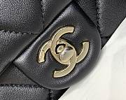 Chanel Top Handle Black Bag Lambskin 14x19x8.5cm - 6