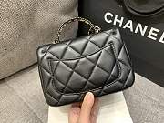 Chanel Top Handle Black Bag Lambskin 14x19x8.5cm - 3
