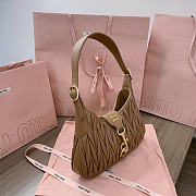 Miu Miu Brownish Beige Leather Shoulder Bag 29x15x4cm - 5