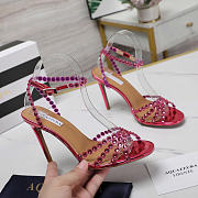 Aquazzura Tequila 105 Sandals Metallic Pink Heel - 5