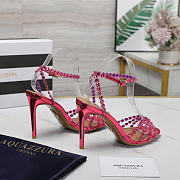 Aquazzura Tequila 105 Sandals Metallic Pink Heel - 4