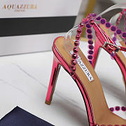 Aquazzura Tequila 105 Sandals Metallic Pink Heel - 2