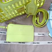 Miu Miu Leather Basket Lemon Yellow 24x12.5x9cm - 2