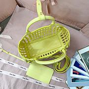 Miu Miu Leather Basket Lemon Yellow 24x12.5x9cm - 3