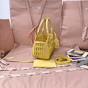 Miu Miu Leather Basket Lemon Yellow 24x12.5x9cm - 5