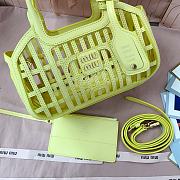 Miu Miu Leather Basket Lemon Yellow 24x12.5x9cm - 6