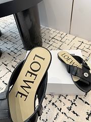 Loewe Toy Panta Toe Post Sandal Lambskin Black - 3