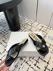 Loewe Toy Panta Toe Post Sandal Lambskin Black - 2