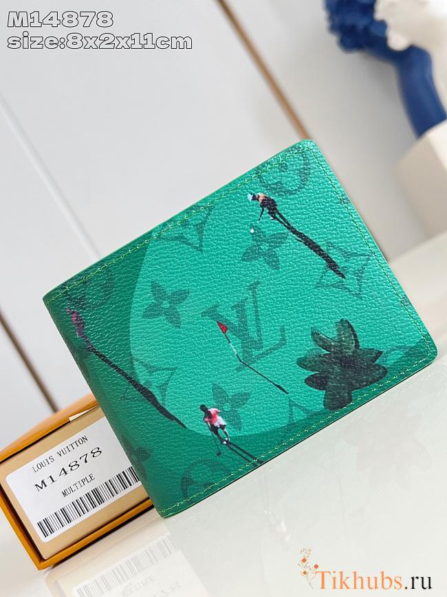 Louis Vuitton LV Slender Wallet Green 11x8.5x2cm - 1