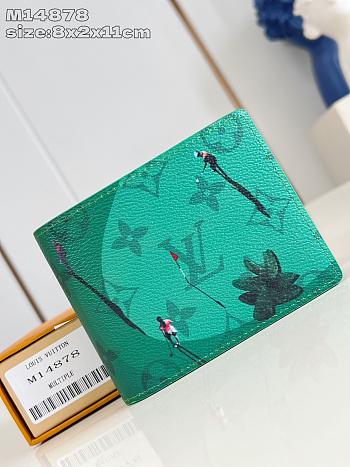 Louis Vuitton LV Slender Wallet Green 11x8.5x2cm