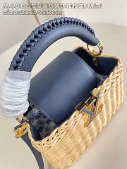 Louis Vuitton LV Mini Capucines Raffia Navy Blue 21x8x14cm - 4