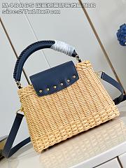 Louis Vuitton LV Capucines BB Raffia Nvay Blue 27x9x18cm - 6