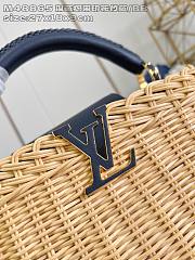 Louis Vuitton LV Capucines BB Raffia Nvay Blue 27x9x18cm - 5