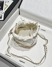 Chanel 22 Mini Handbag Calfskin Gold White 23x18.5x6cm - 6