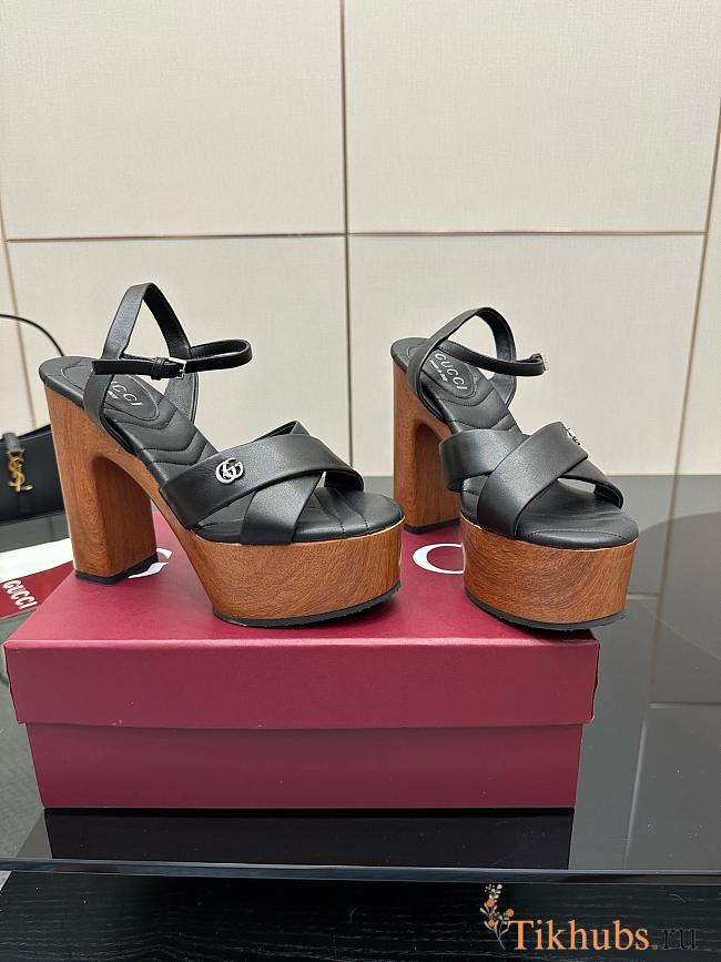 Gucci Women's Platform Sandal Black Heel 13cm - 1