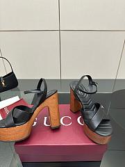 Gucci Women's Platform Sandal Black Heel 13cm - 3