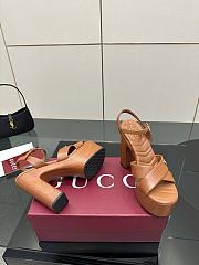 Gucci Women's Platform Sandal Brown Heel 13cm - 3