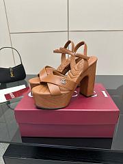 Gucci Women's Platform Sandal Brown Heel 13cm - 2