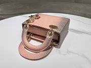 Dior Mini Lady Bag Lizard Pink 17cm - 5