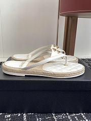 Chanel Raffia White Slides - 2