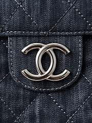 Chanel Flap Bag Black Denim 38x27x11.5cm - 5
