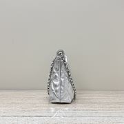 Chanel Hobo Bag Silver Lambskin 26x8.5x17cm - 3