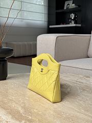 Chanel Nano 31 Bag Leather Yellow 20.5x17.5cm - 2