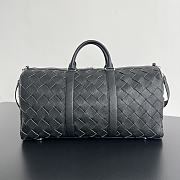 Bottega Veneta Intrecciato Cabin Duffle Black Bag 50x27x24cm - 1